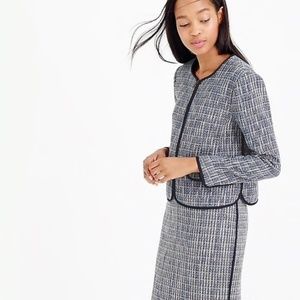J Crew Zip-front jacked in flecked tweed